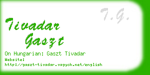 tivadar gaszt business card